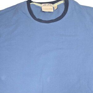 Scotch & Soda Mens Blue Ribbed Crewneck T-Shirt XL Crafted With Love